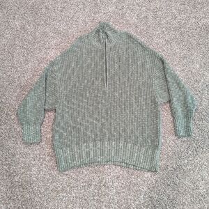 OFFLINE by Aerie Chillside Quarter Zip Sweater Oversized Knit Green Size Large